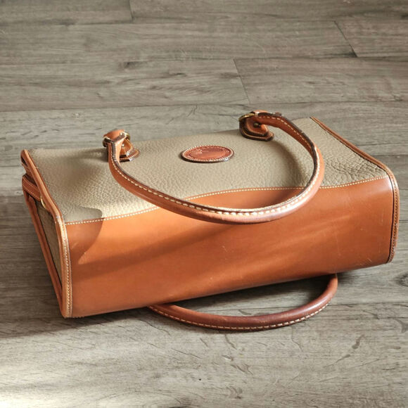 DOONEY & BOURKE Vintage Tan and Camel/Grey Tote - Picture 4 of 13